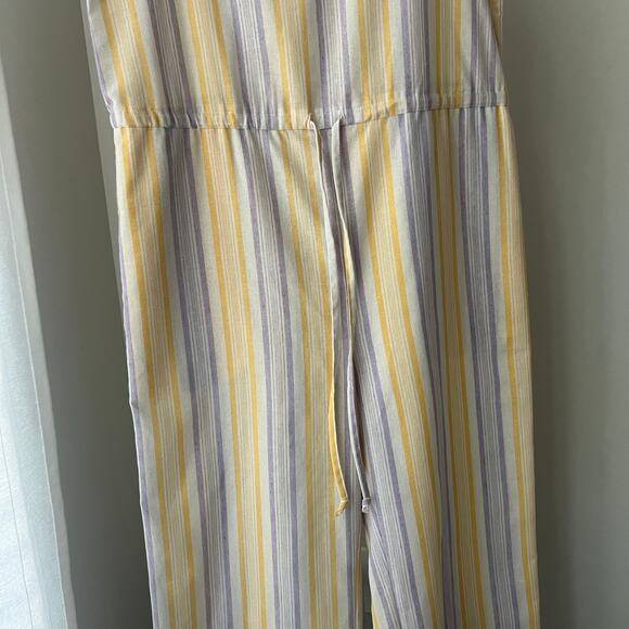 Anthropologie Drew Wide Leg Jumpsuit Pinstripe Cotton Blend - Picture 7 of 8